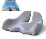 Benazcap X Large Memory Seat Cushion for Office Chair Ergonomic Cushions Butt Pillow for Pressure Relief Sciatica & Pain Relief Memory Foam for Long Sitting for Gaming Chair and Car Seat-Grey