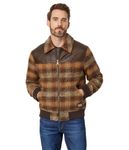 Levi's Men's Mixed Media Western Plaid Bomber Jacket, Brown Ombre, S