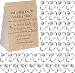 Woanger Put a Ring on It Bridal Shower Game with 50 Fake Rings, Rustic Greenery Theme Wedding Shower Games Wedding and Engagement Rings and Not Say Bride Rules Cards (Brown,Rustic)