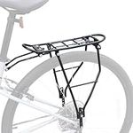 GRELiving Bike Cargo Rack Adjustable Bicycle Rear Luggage Touring Carrier Racks 55lbs Capacity Quick Release Mountain Road Bike Pannier Rack for 24"-28" Frames