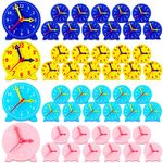 24 Pcs Teaching Clock Kit for Kids to Tell Time Teaching Clock Mini Geared Clock for Kids Basic Math Development Teacher and Classroom Supplies, 4 Inch