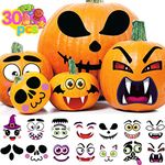 RMMD Halloween Pumpkin Stickers, Halloween Crafts for Kids 30 PCS Pumpkin Decorating Stickers Classic Make Your Own Halloween Pumpkin Face Stickers for Toddler Kids Halloween Arts Crafts