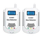 Combination Carbon Monoxide Detector and Natural Gas Detector Plug in Wall, Koabbit 2 Pack 2-in-1 Alarm Detector : CO and Combustible Gas, Digital Display 9V Battery Power Supply for Home Hotel