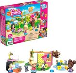 MEGA Barbie Animal Grooming Station Building Set with, 97 Bricks and Pieces, Accessories and 3 Micro-Dolls, Toy Gift Set for Ages 5 and up