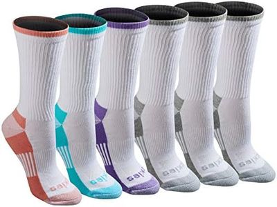 Dickies Women's Dritech Advanced Moisture Wicking Crew Sock (6/12 Packs), White Assorted (6 Pairs), 6-9