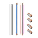 FXZZ 22" Ceiling Fan Downrod, Matte White Extension Downrod Including 5 Extension Wires and 4 Wiring Clips(No Threads)