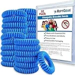 RiptGear Mosquito Coil Bracelets - 32 Pack of Mosquito Bracelets for Kids and Adults, Insect Bracelet, Citronella Wristband - DEET Free Mosquito Wristbands