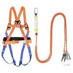 maxant Safety Harness with Lanyard, Fall Protection Safety Harness, Full Body Fall Protection Harness, Safety Harness Adjustable Belt with Hook