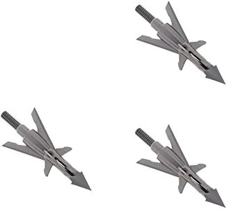 NAP New Archery Products Slingblade 4 TI Crossbow 100 Grain Hunting Stainless Steel Spin Tested Mechanical 3 Pieces Broadhead Set