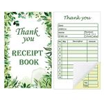 Thank You Receipt Book for Small Business 3.5x5.5 inch Receipt Book Order Forms Pad 2 Part Carbonless 50 Sets Sales Receipt Form, Order Invoice Book Invoice for Office Business Supplies