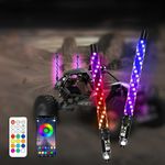 2pcs 1FT Whip Lights LED Whip Lights for UTV ATV Spiral RGB Chasing Lighted Antenna Whips for Can-Am X3 RZR Off-Road Ranger Wrangler Sand Buggy Dune (1 ft)…