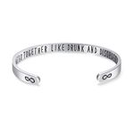 CERSLIMO Friendship Bracelet for Womens - Inspirational Friendship Gifts for Best Friend, Motivational Cuff Bangle for Sister Mother Teacher Gifts Bracelet Birthday Christmas Gifts, Go Together