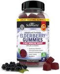 Elderberry Gummies with Zinc and Vitamin C for Adults & Kids - Natural Immune Support - Black Sambucus Elderberries - Powerful Multiminerals Supplement - Gluten-Free, Non-GMO, Vegan Friendly, 60ct