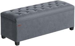 SONGMICS Velvet Storage Ottoman Ben