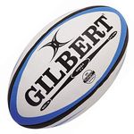 Gilbert Omega Match Rugby Ball - White/Blue - size Size 5