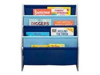Children Sling Book Rack Bookshelf - Easy-to-Reach Storage for Books,, Grey/Blue