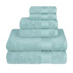 Trident Soft Comfort Air Rich Towels for Bath, 100% Cotton Towel, Super Soft, Highly Absorbent, 6 Pieces Towel Set, 500 GSM - Nile Blue
