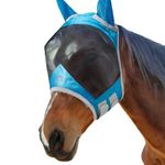 Harrison Howard CareMaster Pro Luminous Fine Mesh UV-proof Fleece Padding Fly Mask Large Eye Space Half Face Voodoo Blue (L; Full Size)