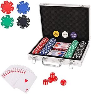 PLAYWUS Poker Chip Set for Beginners, 200 Pcs Casino Poker Chips with Aluminum Case,11.5 Gram Chips with Iron Insert for Texas Holdem Blackjack Gambling