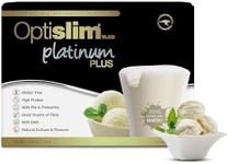 Optislim VLCD Platinum Plus Shake, Meal Replacement, 20.2g High Protein, Pre & Probiotic, DHA, Dietary Fibre, and MCT - Vanilla Flavour - 18 x 53g Sachet