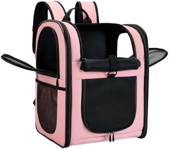 Apollo Walker Pet Carrier Backpack for Large/Small Cats and Dogs, Puppies, Safety Features and Cushion Back Support for Travel, Hiking, Outdoor Use (Pink)