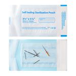 Annhua 3.5 X 6.5 Self Sterilization Pouches for Dental Offices, 100 Pcs Self Seal Sterilizer Bags Pouch - Blue