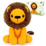 Crochetta Crochet Kit for Beginners,Beginner Crochet Starter Kit with Step-by-Step Video Tutorials,Learn to Crochet Kits for Adults Kids,DIY Knitting Supplies,Lion (40%+ Yarn)