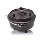 Petromax ft3 Dutch Oven Cast Iron for Cooking and Baking with Lid, Handle and Feet for 1 to 3 People 1.6 L