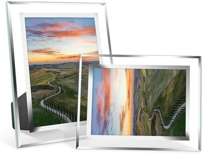 Cinnani Cornice Foto 13 x 18, Cornice Trasparente set di 2, Portafoto da Tavolo Argento in Vetro, Cornice Personalizzata Con Foto per Casa, Ufficio, Matrimonio, Regalo