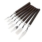 7 Pieces Painting Mixing Scraper Stainless Steel Painting Knives Tools Artist Oil Painting Spatula for Oil Painting Gouache Watercolour Rock Painting