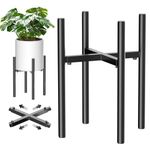 Plant Stand Indoor, Metal Adjustable Plant Stand Width 8-12 inches, Stable Plant Stand Mid Century Plant Holder for Indoor Outdoor Corner Living room