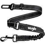 30-95cm Wuglo Dog Seat Belt - Dog Car Harness with Strong Elastic Belt - Durable & Safe Dogs Cars Seat Belts Clip - Universal Dog Seatbelt for Car Travel (Black)