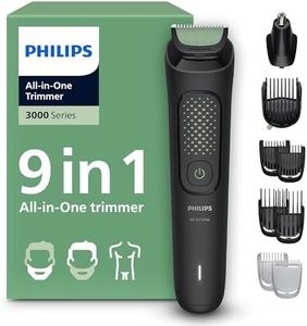 Philips Multigroom 3000 Series All-in-One 9-Piece Trimmer - Shaver and Clipper for Beard, Nose, Hair, and Body, Self-Sharpening Skin-Friendly Blades, 12 Length Settings, Model MG3946/15