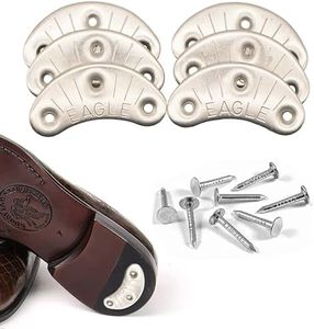 Eagle Metal Heel Plates for Shoes & Boots – Durable Heel Taps & Heel Savers for Boots – 3 Pairs with Nails – Shoe Heel Taps for Men, Cowboy Boot Heel Repair Kit, Spark Plates for Shoes #5 (2 Inches)