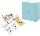 Phomemo Mini Bluetooth Label Maker with 1 Transparent/Silver/Gold Glitter Sticker Paper