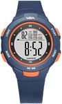 V2A Resin Digital Water Resistant Blue Dial Sports Watch for Women and Kids With Blue Band