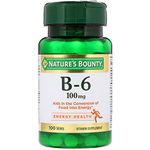 Nature's Bounty, Vitamin B-6, 100 mg, 100 Tablets