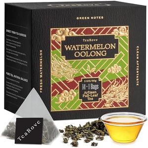 TeaRove Watermelon Oolong Tea, Organic Whole Leaf Pyramid Tea Bags (15 Count), 100% Handcrafted in Fujian China, Natural Fruit Oolong, Medium Caffeine, 4g Each Sachet