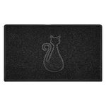 Nicoman CAT Embossed Shape Door Mat Dirt-Trapper Washable Barrier Doormat-(Use Indoor or Sheltered Outdoor)-(75x44cm/29.5x17.3inches,Medium) Black