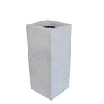 JP PLANTERS 24" and 31" H Fiberglass Tall Cube Planter - Large Flower Pot, Tree Planter Container for Home Garden, Lawn, Patio, and Terrace (31-Inch, Poly White)