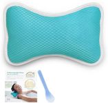 Comfortable Bath Pillow with Suction Cups, Supports Neck and Shoulders Home Spa Pillows for Bathtub, Hot Tub, Bathtub Head Rest Pillow Relax & Comfy - Blue