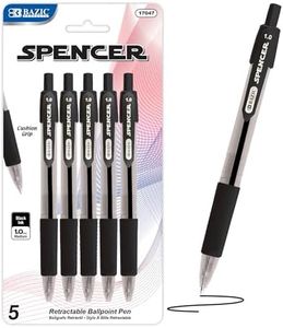 BAZIC PRODUCTS Gel Pens, Spencer Retractable Gel Pen, 1.0 mm Bold Tip for Smooth Writing for Office, School, or Teacher Use, Premium Writing Pens (5/Pack), 24-Pack