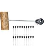 Electric Fence Insulators, 100 Pcs plastic fence insulator long Plastic Ring Insulators Long Distance Screws Plastic Ring Insulators Isolator Electric Fencing for All Electric Wire Fence, PP + Iron