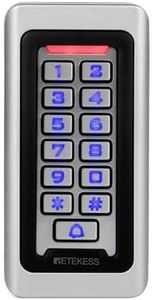 Retekess T-AC03 Controllo di Accesso, Controllo Accessi Porta IP68, Tastiera Retroilluminata Apriporta Codice Metallo Impermeabile Memoria 2000 Utenti RFID 125KHz Argento Appartamento Box Auto