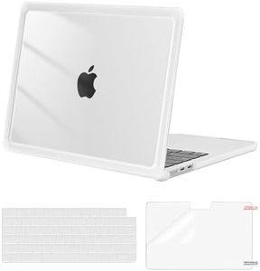 MOSISO Compatible with MacBook Air 13 inch Case 2024 2023 2022 M3 A3113 M2 A2681, Anti-Cracking Heavy Duty TPU Bumper Plastic Hard Case&Keyboard Skin&Screen Film for MacBook Air 13.6, Transparent