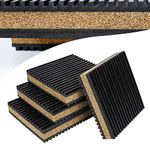 Pearwow Anti Vibration Pads 4" X 4" X 7/8" Rubber & Cork Vibration Isolation Pads, Reduce Noise and Vibration(4 Pack)