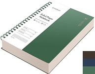 EMSHOI A4 Notebook Lined 300 Perforated Pages/150 Tear Sheets, Wirebound Spiral Notepad, 100gsm Thick Paper, Waterproof Softcover, Writing Journal for Work Office School, 21.5x27.9cm, Dark Green