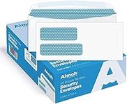 #9 Double Window Security Business Mailing Envelopes for Invoices, Statements and Legal Documents - GUMMED Closure, Security Tinted - Size 3-7/8 x 8-7/8 - White - 24 LB - 500 Count (30129)