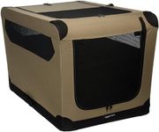 Amazon Basics Portable Folding Soft Dog Travel Crate Kennel - 24 x 24 x 36 Inches, Tan