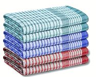 A & B TRADERS Wonderdry Tea Towels Kitchen Mix Pack of 6, Cotton Absorbent Long Lasting Catering Bar Dish Towel (Mix Pack of 6)